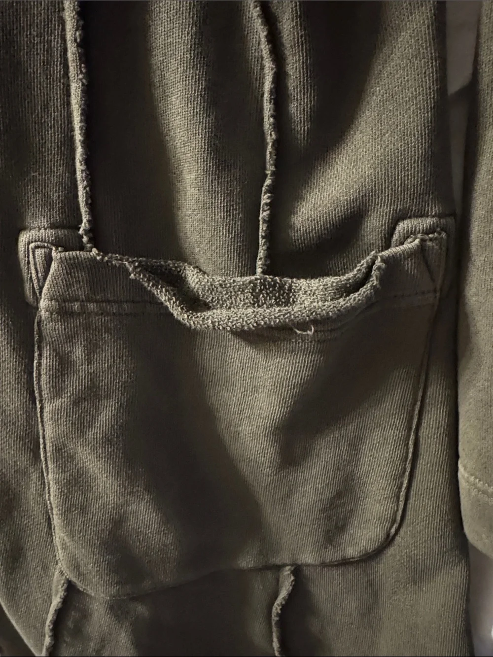 Free People Olive Green Long Distressed Blazer Jacket